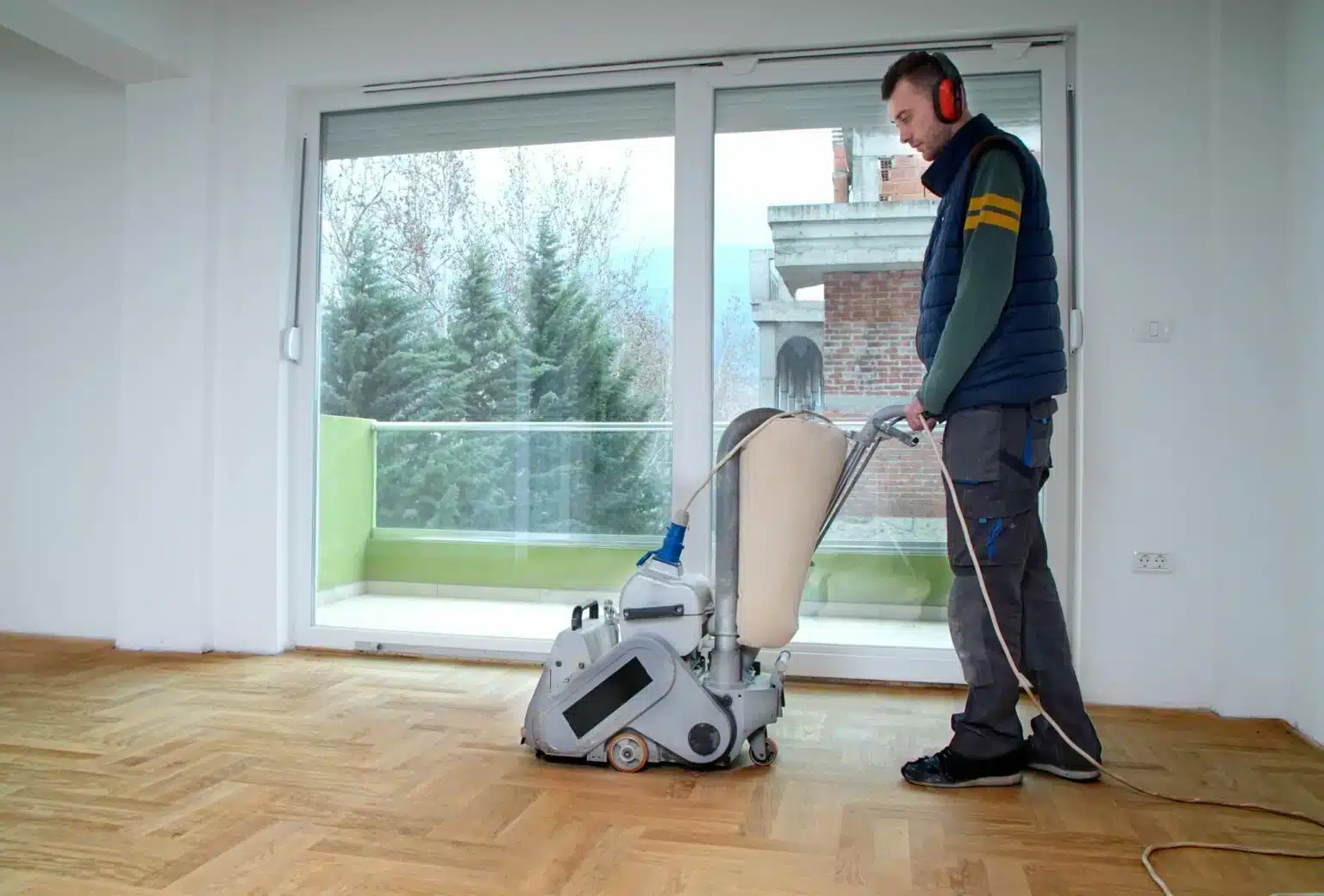 Gulvsliping av tregulv utført i Bærum med profesjonelt utstyr for en støvfri prosess